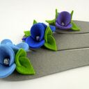 Komplet - Filcowe Bratki - Błękit z Zielenią