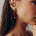 Komplet biżuterii Fuchsia AB - kolczyki, naszyjnik, bransoletka i pierścionek