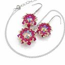 Różowy komplet biżuterii Crystal Fuchsia Maxima