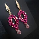 Komplet biżuterii Fuchsia & Rose - naszyjnik, bransoletka i kolczyki