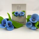 Komplet - Filcowe Bratki - Błękit z Zielenią