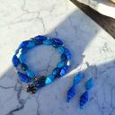 Komplet biżuterii z żywicy Oceaniczna Harmonia - bransoletka i kolczyki