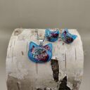 Komplet biżuterii Koci Amulet - żywica z suszonymi kwiatami