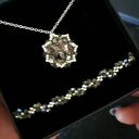 Bransoletka i Naszyjnik "Black Diamond" - Komplet Biżuterii z Kryształków Preciosa