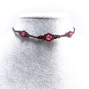 Trio Agat w mikromakrama - komplet naszyjnik choker i bransoletka (regulowany)
