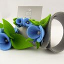 Komplet - Filcowe Bratki - Błękit z Zielenią