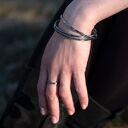 Nieregularny komplet ze srebra 925 - bransoletka i obrączka
