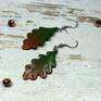 Komplet - jesienne liście" - wisiorek liść biżuteria na prezent