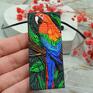 Papuga Ara - komplet - glinka polimerowa kolorowa biżuteria