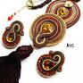 sutasz silie - wisior plus kolczyki - komplet soutache