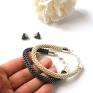 Triangle Set Maxi - komplet biżuterii w hematycie i srebrze - kolczyki koralikowa
