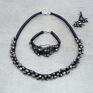 Czarna perła - komplet biżuterii - lekkie