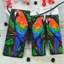 papuga ara - komplet glinka polimerowa kolorowa biżuteria