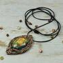 "Magiczne drzewo" - komplet biżuterii z pięknie mieniącymi się kamieniami motyw leśny