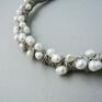Perły i len 001 biżuteria z - perłami perłowa na rocznicę
