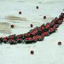 biżuterii motyle - czerwono czarny - komplet motyl