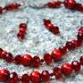 pmpb style na święta upominekCzerwony delikatny zestaw biżuterii z koralików drewnianych i szklanych z bransoletką