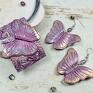 wisiorki motyle zawieszka motyl komplet biżuterii