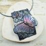 autorska - komplet biżuterii i długie zawieszka motyl kolczyki motyle