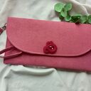 Zgaszona czerwień - malinowy czerwony kopertówka na wesele, komunię i przyjęcie (handmade)