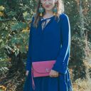 Różowa torebka, torebka fuksja, kopertówka z haftem, torebka na ramię wesele komunię ślub imprezę