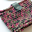 Torebka kopertowa handmade z przędzy T Shirt Yarn Spaghetti