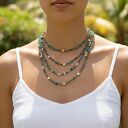 Naszyjnik koralikowy Multi - Layer z gwiazdkami - kolorowy choker boho w stylu letnim