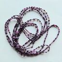 Naszyjnik Kaskadowy Potrójny Perły Kryształki Korale Fioletowe