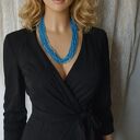 Naszyjnik wielorzędowy z koralików niebieski - Boho, styl morski