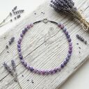 Fioletowy naszyjnik handmade z agatu trawionego i czarnego szkła