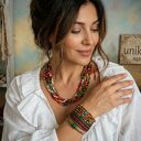 Naszyjnik Boho "Multicolor Fusion" - Ręcznie Pleciony