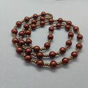 Naszyjnik Perły Czekoladowe Szklane Metalizowane