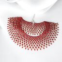 Kolia koralikowa czerwona z prześwitem | ręcznie robiona biżuteria