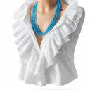 Naszyjnik wielorzędowy z koralików niebieski - Boho, styl morski, regulowany