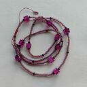 Naszyjnik Długi Sznur Kostki Fioletowe Szkło Weneckie