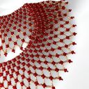 Kolia koralikowa czerwona z prześwitem | ręcznie robiona biżuteria