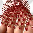 Kolia koralikowa czerwona z prześwitem | ręcznie robiona biżuteria