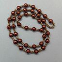 Naszyjnik Perły Czekoladowe Szklane Metalizowane