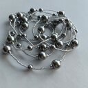 Naszyjnik Korale Perłowe Długi Sznur Pereł Szare Perły