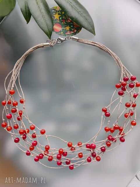 Naszyjnik Len i Jarzębina