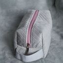 szaro-różowa kosmetyczka M