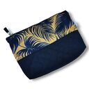 Kosmetyczka damska organizer do torebki saszetka duża damska kosmetyczka etui do torby czarne pióra