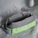 zielono-szara pikowana kosmetyczka M