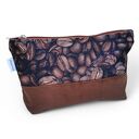 Kosmetyczka damska organizer do torebki saszetka duża damska kosmetyczka etui do torby kawa