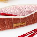 Piórnik lniany - mini kosmetyczka i etui podróżne z zamkiem