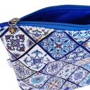 Kosmetyczka damska welurowa etui do torebki organizer do torby duża kosmetyczka kafle