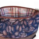 Kosmetyczka damska organizer do torebki saszetka duża damska kosmetyczka etui do torby kawa