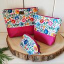 Kosmetyczki podróżne MATRIOSZKI z łowickim wzorem