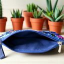 Kosmetyczka płaska do torebki z rączką KWIATY