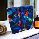 damska welurowa etui do torebki organizer do torby duża kosmetyczka papugi